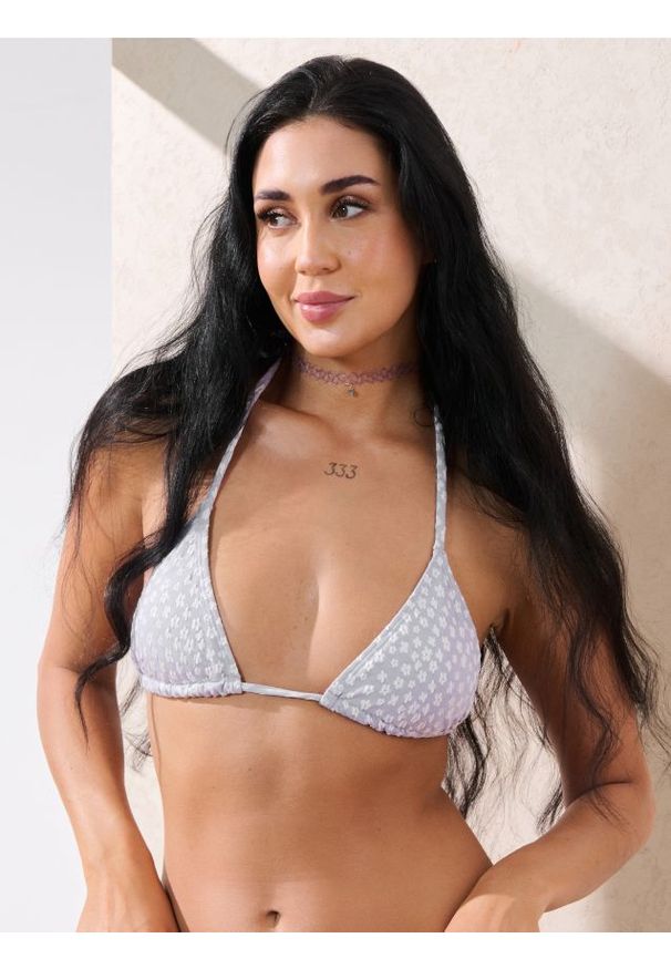 Sinsay - Góra od bikini w kwiatki - fioletowy. Kolor: fioletowy. Wzór: kwiaty