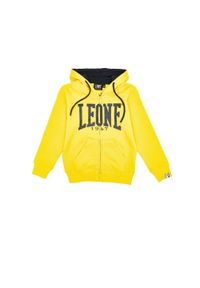 LEONE 1947 APPAREL - Dziecięca bluza z kapturem Basic Leone zapinana na zamek na całej długości. Typ kołnierza: kaptur. Kolor: żółty. Sport: joga i pilates