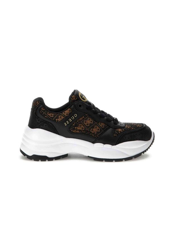 Guess - Kapcie GUESS FLFSAM FAL12 Czarny. Kolor: czarny. Materiał: syntetyk, tkanina. Styl: sportowy