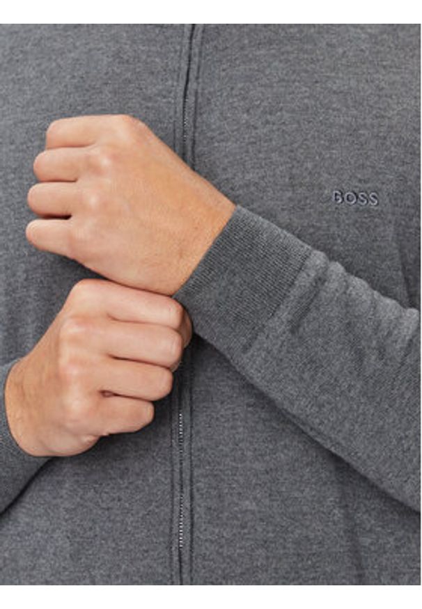 BOSS - Boss Kardigan Balonso-L 50476347 Szary Regular Fit. Kolor: szary. Materiał: wełna