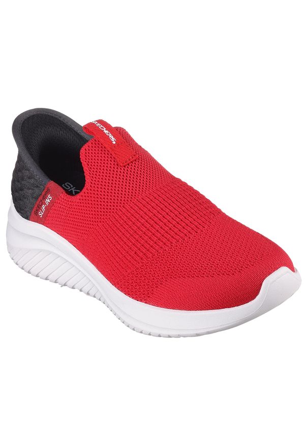 skechers - Buty sportowe Sneakersy dziewczęce, Slip-Ins Ultra Flex 3.0 - Smooth Step. Zapięcie: bez zapięcia. Kolor: czerwony, czarny, wielokolorowy. Materiał: syntetyk, materiał. Szerokość cholewki: normalna. Sport: turystyka piesza