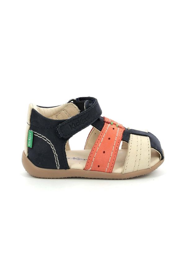 Sandały dziecięce Kickers BIGBAZAR-2 MARINE BEIGE ORANGE. Kolor: czarny. Styl: marine