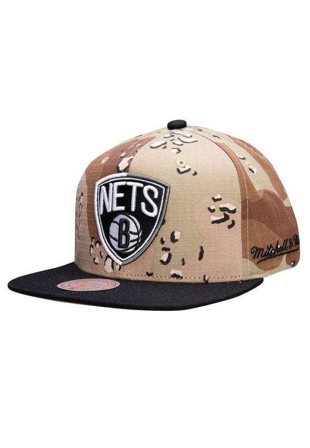 Czapka z daszkiem Mitchell & Ness NBA Brooklyn Nets Choco Camo -BNEYYPPPCAMO. Kolor: brązowy, zielony, wielokolorowy