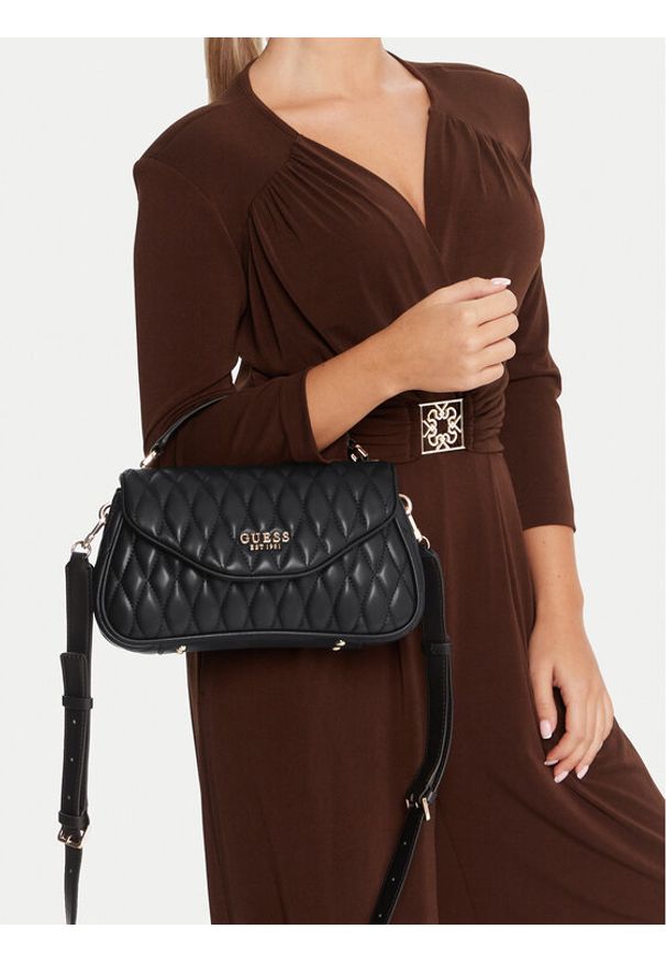 Guess Torebka Valla HWQG81 22200 Czarny. Kolor: czarny. Materiał: skórzane