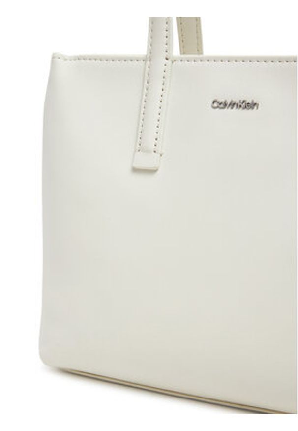 Calvin Klein Torebka Ck Must Small Tote K60K612904 Écru. Materiał: skórzane
