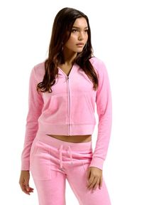 Juicy Couture - JUICY COUTURE Różowa bluza damska Robertson Hoodie, Rozmiar L. Kolor: różowy #3