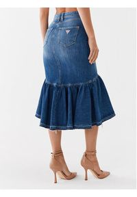 Guess Spódnica jeansowa W3YD0E D4H77 Niebieski Slim Fit. Kolor: niebieski. Materiał: bawełna, jeans #3