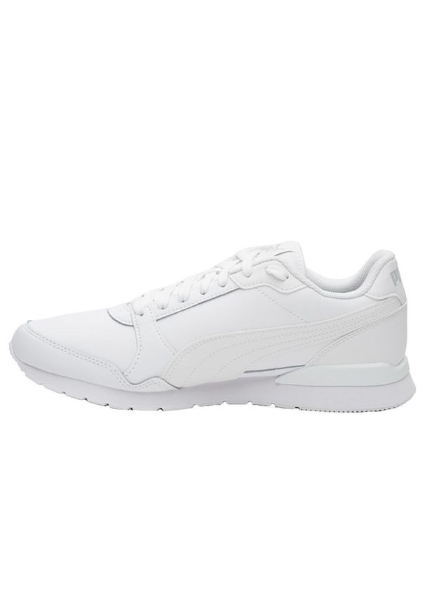 Puma - Męskie Skórzane Buty Treningowe St Runner V3. Kolor: biały. Materiał: skóra. Sport: turystyka piesza
