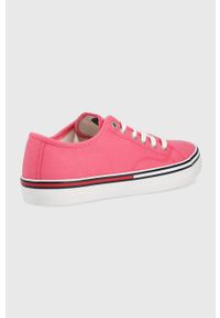 Tommy Jeans tenisówki EN0EN01796.TIJ.ESSENTI damskie kolor różowy. Nosek buta: okrągły. Zapięcie: sznurówki. Kolor: różowy. Materiał: bawełna, guma #3