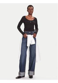 Calvin Klein Jeans Bluzka LV047D218G Czarny Slim Fit. Kolor: czarny. Materiał: bawełna
