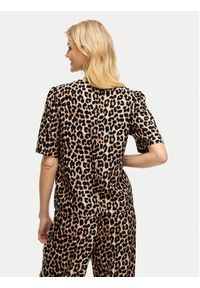 Vila Bluzka Liopana 14105564 Brązowy Regular Fit. Kolor: brązowy. Materiał: lyocell #6