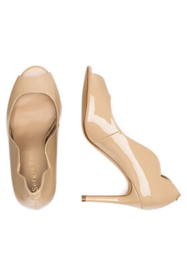 Sergio Bardi Szpilki WYL3308-4Z-SB Beżowy. Kolor: beżowy. Materiał: lakier, skóra. Obcas: na szpilce