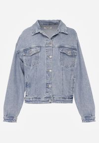 Born2be - Niebieska Kurtka Jeansowa z Bawełną o Klasycznym Kroju Elliantrea. Okazja: na co dzień. Kolor: niebieski. Materiał: bawełna, jeans. Sezon: lato. Styl: klasyczny #2