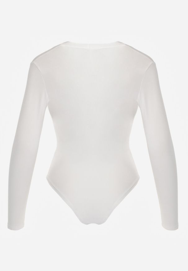 Born2be - Białe Body z Wiskozą i Kopertowym Dekoltem Candletree. Okazja: do pracy, na co dzień. Typ kołnierza: dekolt kopertowy. Kolor: biały. Materiał: wiskoza. Styl: elegancki, casual