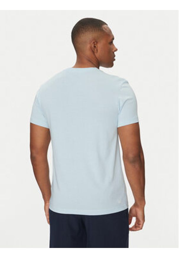Lacoste T-Shirt TH2042 Błękitny Regular Fit. Kolor: niebieski. Materiał: bawełna
