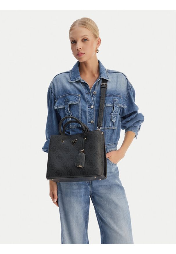 Guess Torebka Meridian II HWOS69 74060 Szary. Kolor: szary. Materiał: skórzane
