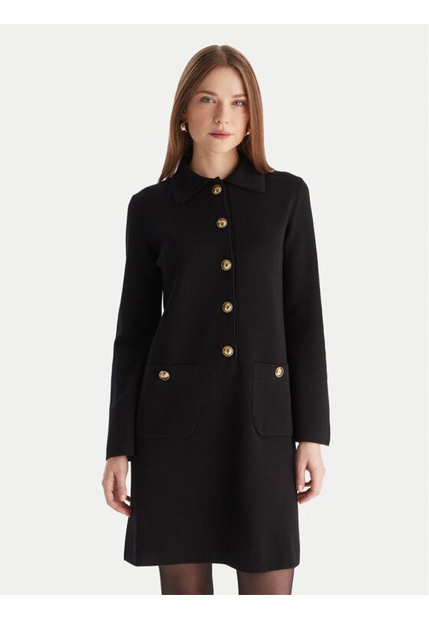 Luisa Spagnoli Sukienka dzianinowa Magilla 100109 Czarny Regular Fit. Kolor: czarny. Materiał: wełna