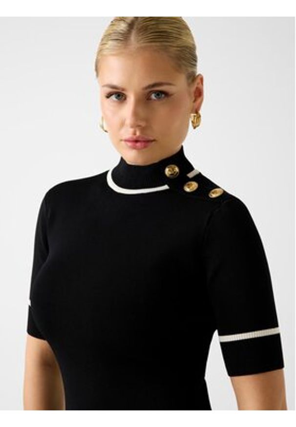 Marciano Guess Sukienka dzianinowa 6RGK24 5905Z Czarny Classic Fit. Kolor: czarny. Materiał: wiskoza