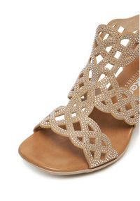 Rieker Sandały 64773-61 Beżowy. Kolor: beżowy. Materiał: materiał #6