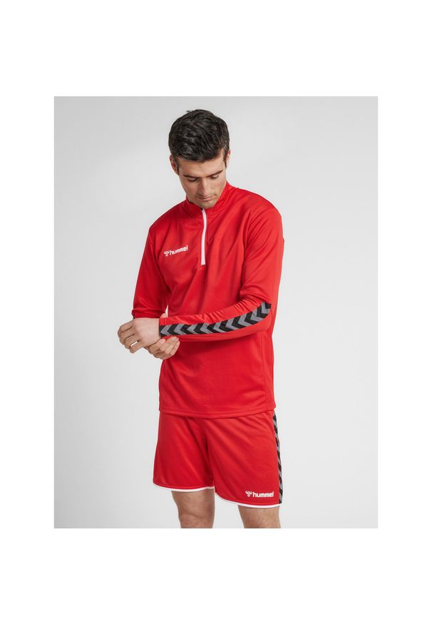 Hummel bluza sportowa na trening hml Authentic Half Zip Sweatshirt. Kolor: czerwony, wielokolorowy, różowy. Sport: fitness