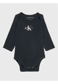 Calvin Klein Jeans Body dziecięce Monogram IN0IN00033 Czarny Regular Fit. Kolor: czarny. Materiał: bawełna