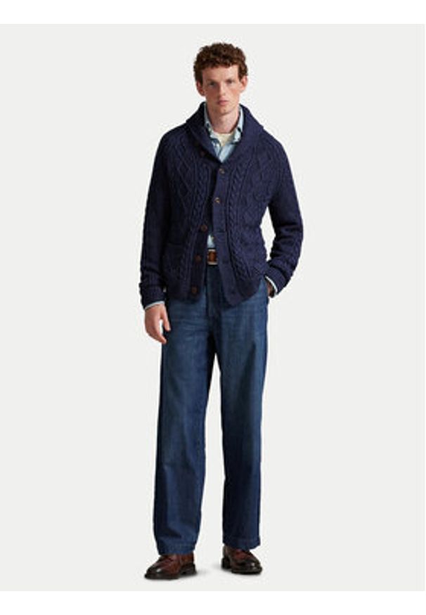 Polo Ralph Lauren Kardigan 710P02704001 Granatowy Regular Fit. Typ kołnierza: polo. Kolor: niebieski. Materiał: bawełna