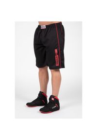 GORILLA WEAR - Wallace Mesh Szorty - Czarny/Czerwony. Kolor: czerwony, wielokolorowy, czarny. Materiał: mesh. Sport: fitness