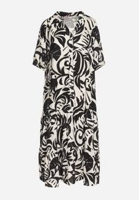 Born2be - Czarna Wiskozowa Rozkloszowana Sukienka z Falbaną Filindania. Okazja: na co dzień. Kolor: czarny. Materiał: wiskoza. Styl: elegancki, casual #3