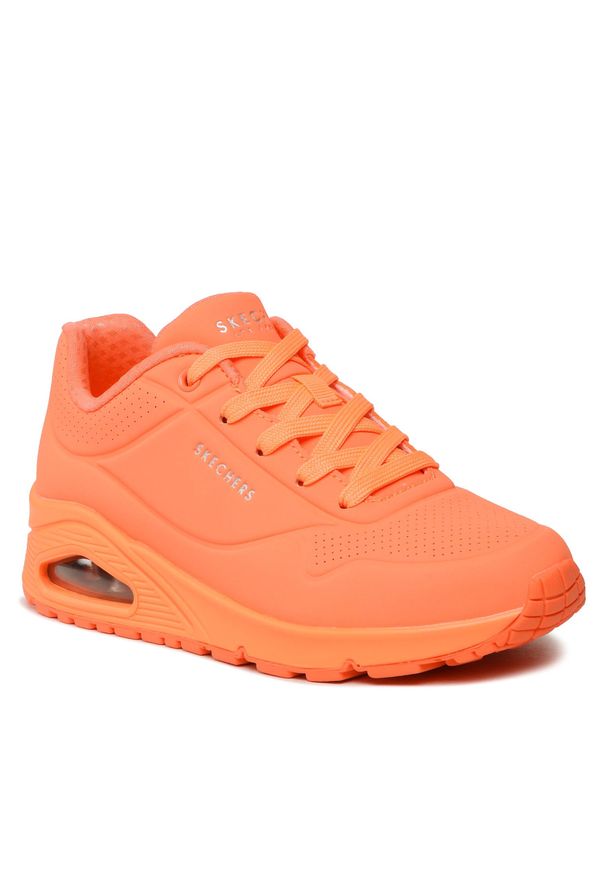 skechers - Sneakersy Skechers Night Shades 73667/ORG Orange. Kolor: pomarańczowy. Materiał: skóra