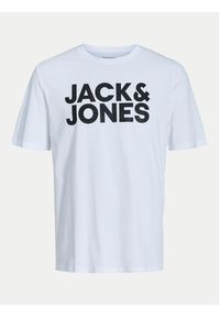Jack & Jones T-Shirt Corp Logo 12151955 Biały Standard Fit. Kolor: biały. Materiał: bawełna #7