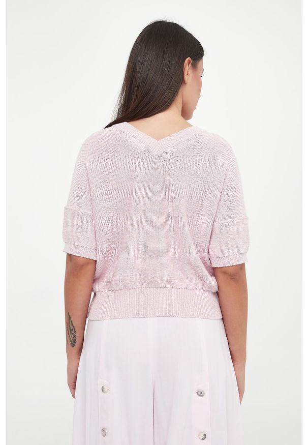 Marella - Sweter damski z krótkim rękawem Radice MARELLA MONOCHROME. Długość rękawa: krótki rękaw. Długość: krótkie