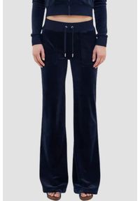 Juicy Couture - JUICY COUTURE Granatowe spodnie dresowe damskie Layla Low Rise Pocket, Rozmiar XS. Stan: obniżony. Kolor: niebieski. Materiał: dresówka #1