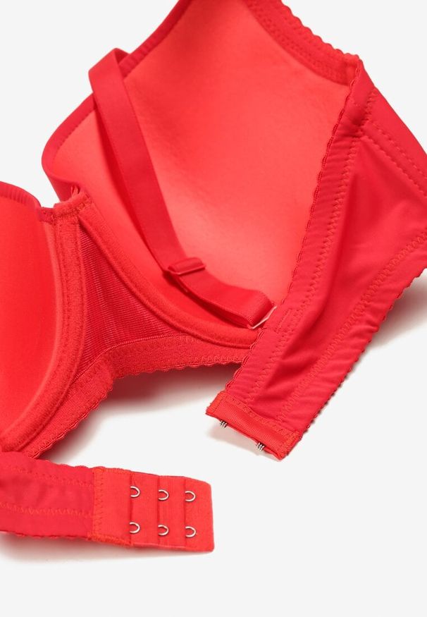 Born2be - Czerwony Biustonosz Typu Full Cup z Usztywnionymi Miseczkami Elasyn. Kolor: czerwony