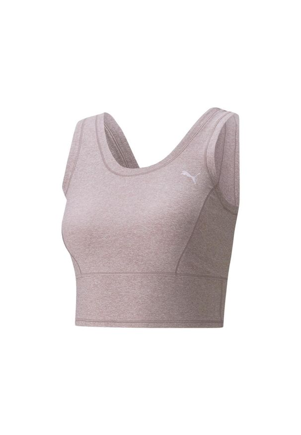 Top Sportowy Damski Puma Studio Yogini Luxe Crop Tank Różowy. Kolor: wielokolorowy, różowy, beżowy. Styl: sportowy