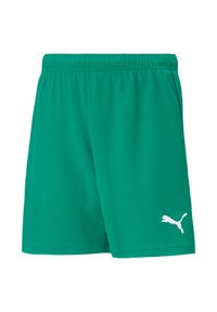 Spodenki piłkarskie dla dzieci Puma teamRISE Short Jr. Okazja: na co dzień. Kolor: biały, zielony, wielokolorowy. Sezon: lato. Styl: casual