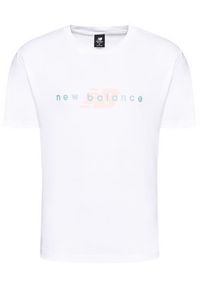 New Balance T-Shirt MT01516 Biały Relaxed Fit. Kolor: biały. Materiał: bawełna