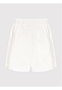 Simple Szorty materiałowe SKD003 Biały Regular Fit. Kolor: biały. Materiał: materiał, wiskoza #4