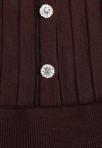 Renee - Brązowy Komplet z Wiskozą Bluzka z Guzikami i Baskinką i Spódnica Narinna. Kolor: brązowy. Materiał: wiskoza #3