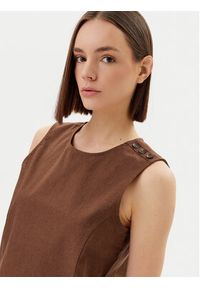Barbour Top Barbour Lucy LSH1665BR53 Brązowy Regular Fit. Kolor: brązowy. Materiał: bawełna