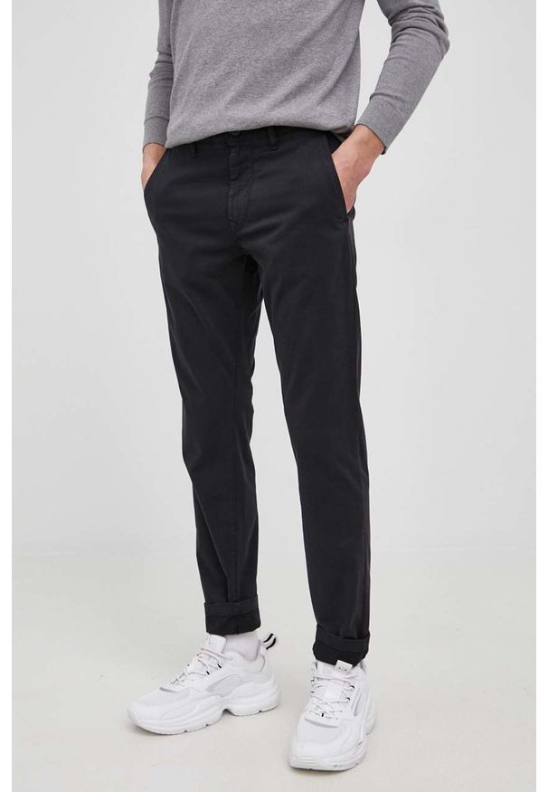 BOSS spodnie BOSS CASUAL 50470797 męskie kolor czarny w fasonie chinos. Okazja: na co dzień. Kolor: czarny. Materiał: tkanina, bawełna. Styl: casual