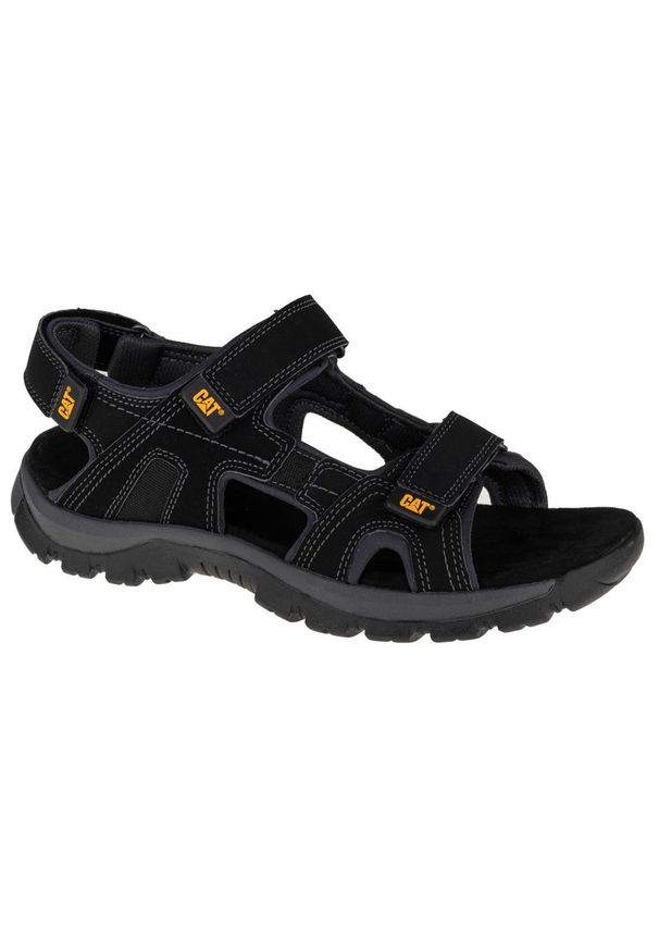 CATerpillar - Sandały męskie, Giles Oxfors Sandal. Zapięcie: rzepy. Kolor: czarny. Materiał: skóra, syntetyk, tkanina, materiał