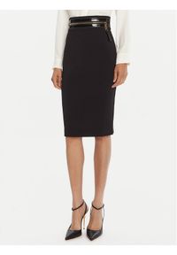 Elisabetta Franchi Spódnica ołówkowa GO-130-56E2 Czarny Regular Fit. Kolor: czarny. Materiał: syntetyk