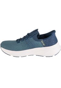 skechers - Buty sportowe Sneakersy męskie, Slip-Ins: Edgeride - Raygo. Kolor: niebieski. Materiał: syntetyk, materiał. Szerokość cholewki: normalna. Sport: turystyka piesza