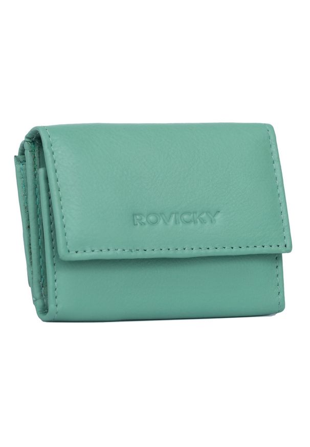 ROVICKY - Portfel damski Rovicky R-20-LFN j. zielony. Kolor: zielony. Materiał: skóra