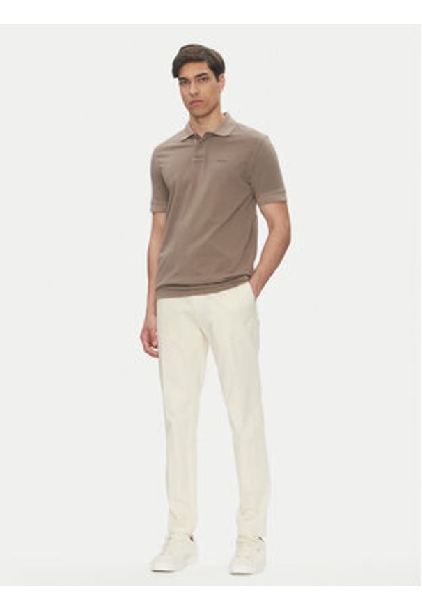 BOSS Polo Prime 50507813 Brązowy Regular Fit. Typ kołnierza: polo. Kolor: brązowy. Materiał: bawełna