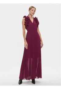 ViCOLO Sukienka wieczorowa TR0635 Bordowy Regular Fit. Kolor: czerwony. Materiał: syntetyk. Styl: wizytowy #1