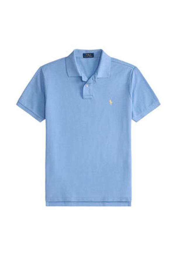 Polo Ralph Lauren Polo 710680784461 Błękitny Custom Slim Fit. Typ kołnierza: polo. Kolor: niebieski. Materiał: bawełna