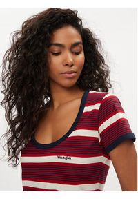 Wrangler T-Shirt Ringer 112350311 Czerwony Slim Fit. Kolor: czerwony. Materiał: bawełna