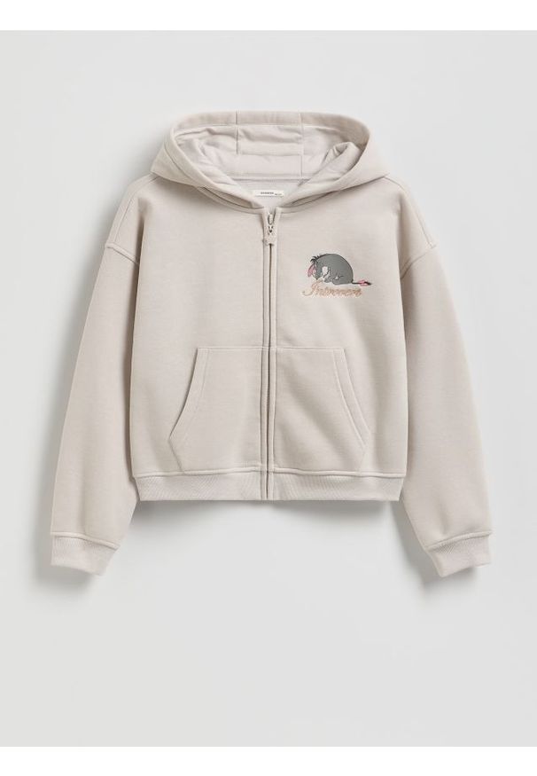 Reserved - Bluza Kubuś Puchatek - jasnoszary. Kolor: szary. Materiał: bawełna. Wzór: motyw z bajki