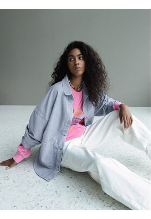 Roxy Koszula Kick Back Washed Cord ERJWT03697 Niebieski Regular Fit. Kolor: niebieski. Materiał: bawełna